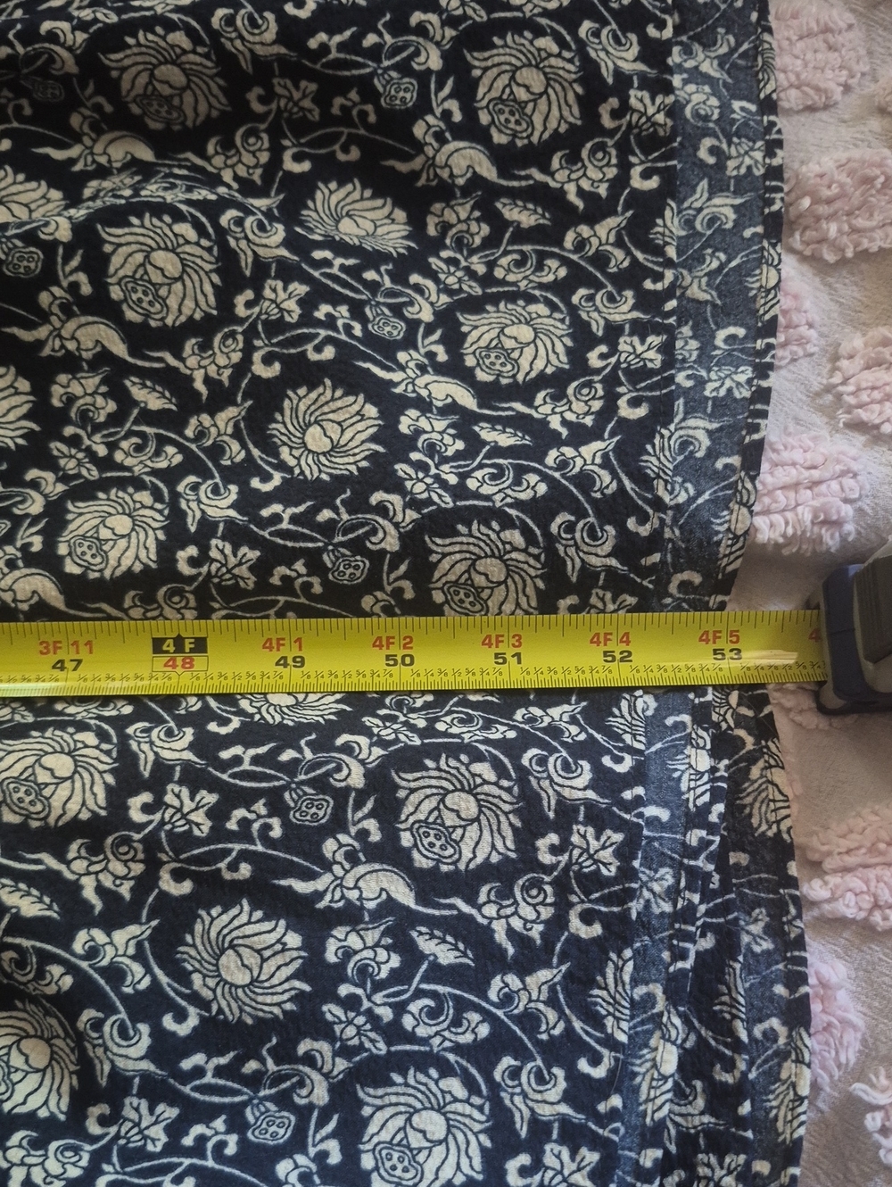 Max Studio Navy and White Floral Maxi Dress Short Sleeves V Ruffled Necklune XL - Picture 11 of 11